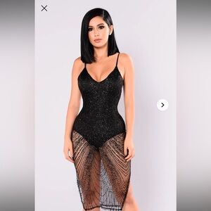 ❣️SOLD❣️Black Glitter Mesh Dress